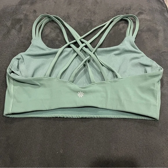Athleta Green Strappy Sports Bra - Picture 2 of 3